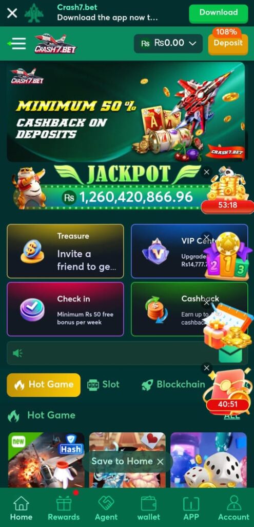 Crash 7 bet Game