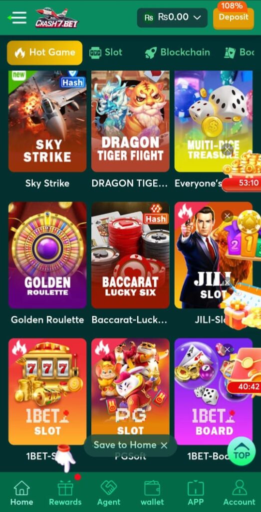 Crash 7 bet Game